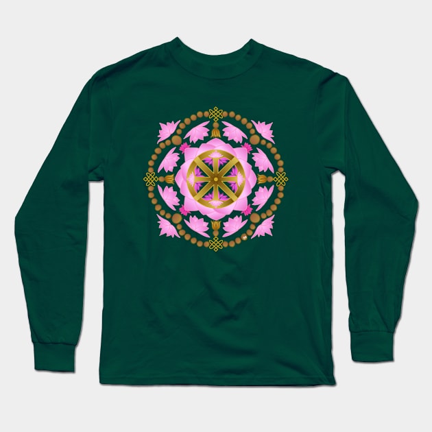 Buddhist Prayer Wheel Long Sleeve T-Shirt by TonyaRoach143